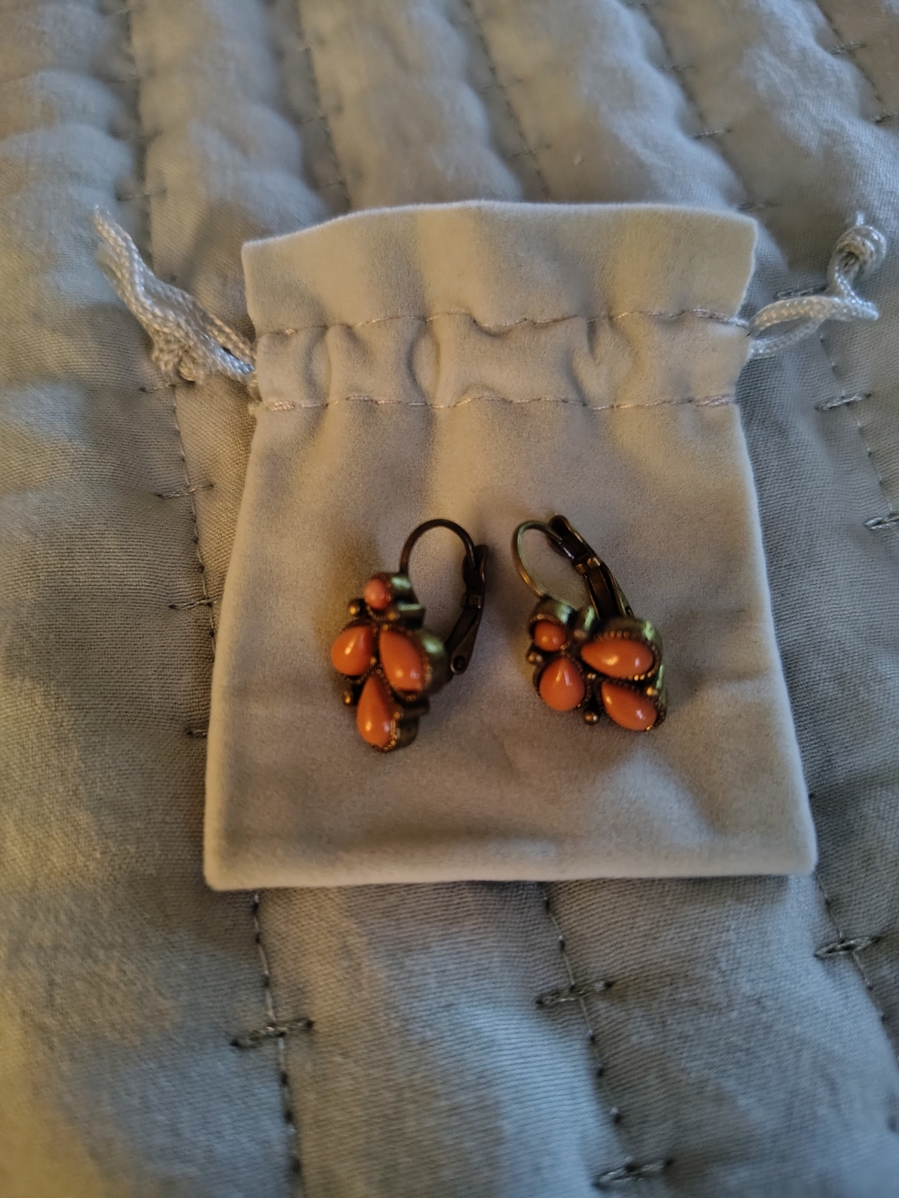 Women's Orange Teardrop Cluster Earrings - Unbranded